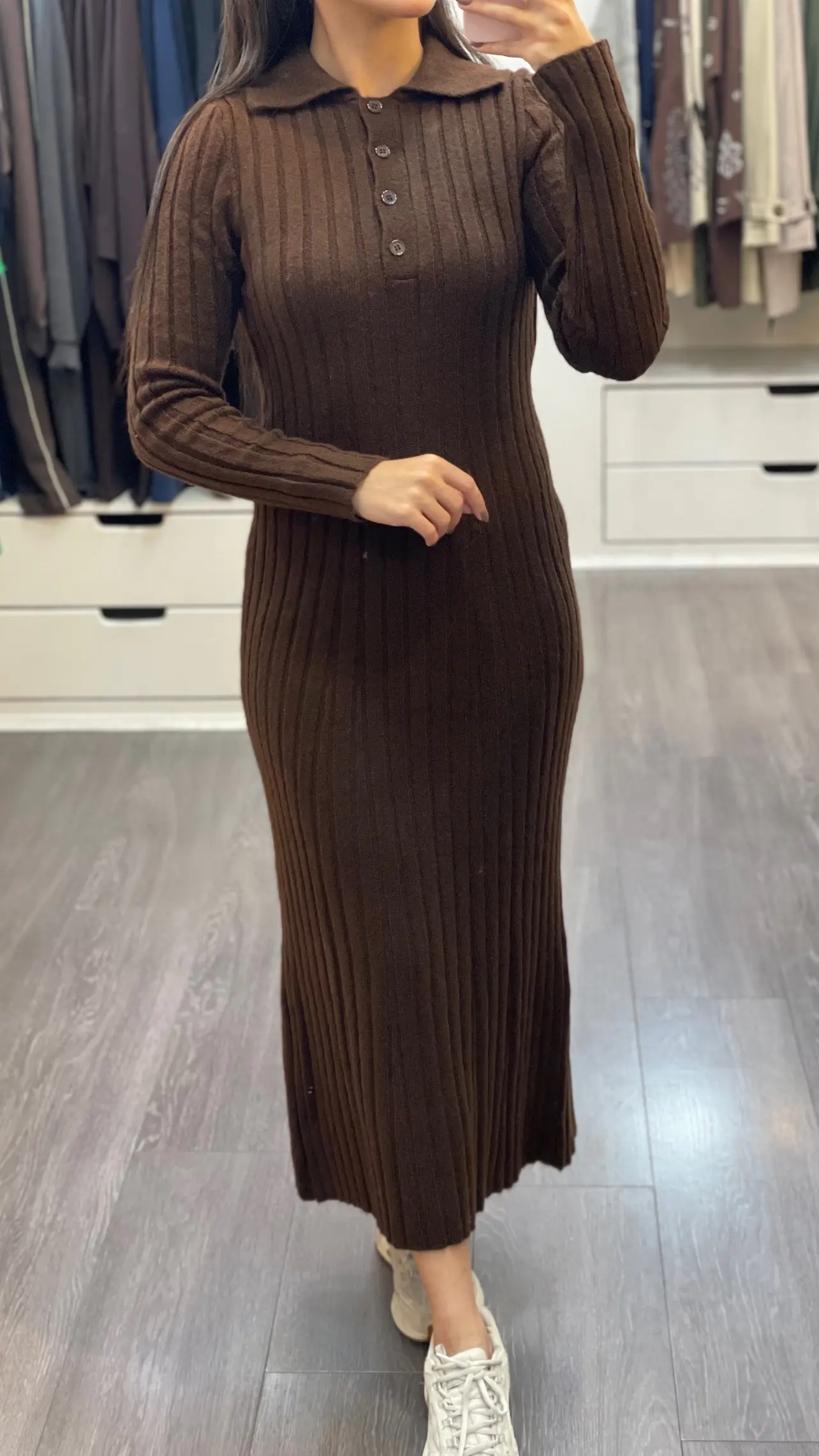 پیراهن بافت ترک طرح چهار دکمه